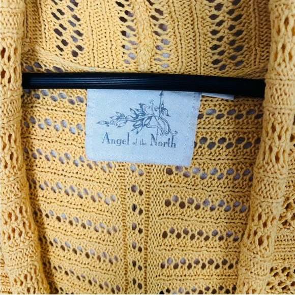 SOLD 🛑 Anthropologie Angel of the North Yellow Linen Blend Lightweight Cardigan - Picture 8 of 9